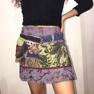 adjustable wrap skirt with pocket